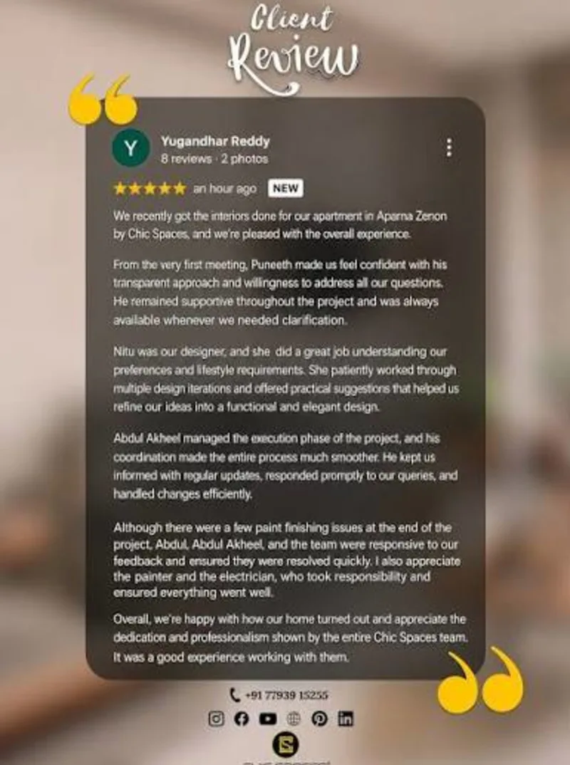 4BHK Villa Interior video testimonial from Priya Sharma